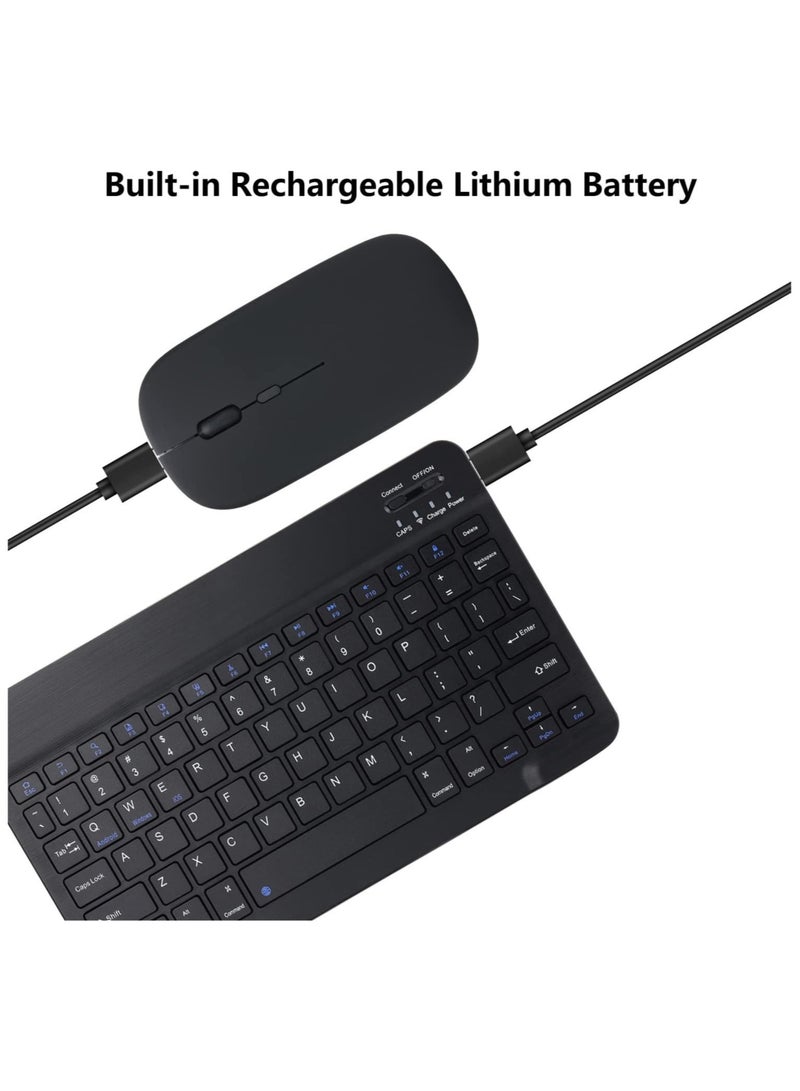 Rechargeable Bluetooth Keyboard and Mouse Combo Ultra-Slim Portable Compact Wireless Mouse Keyboard Set for Android Windows Tablet Cell Phone iPhone iPad Pro Air Mini, iPad OS/iOS 13 and above - Image 4