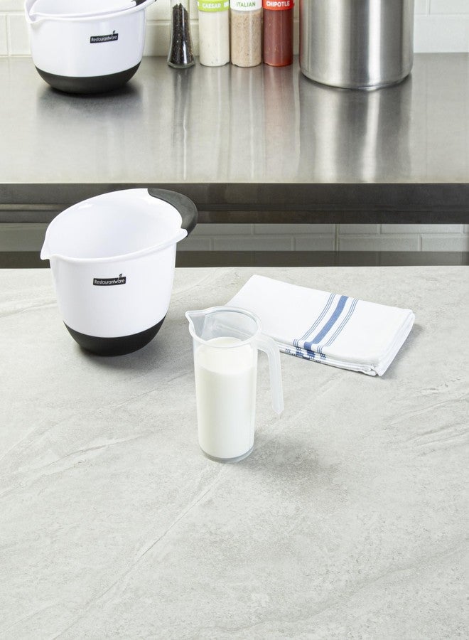 ريستورنت وير أكواب قياس للمطاعم، عبوة من 10 أكواب قياس مخروطية الشكل سعة 8 أونصات، وعاء قياس السوائل بمقبض على شكل حرف I، تدريجات بارزة، شفافة، مقاومة للكسر والتشقق، مثالية للخبز - Image 3