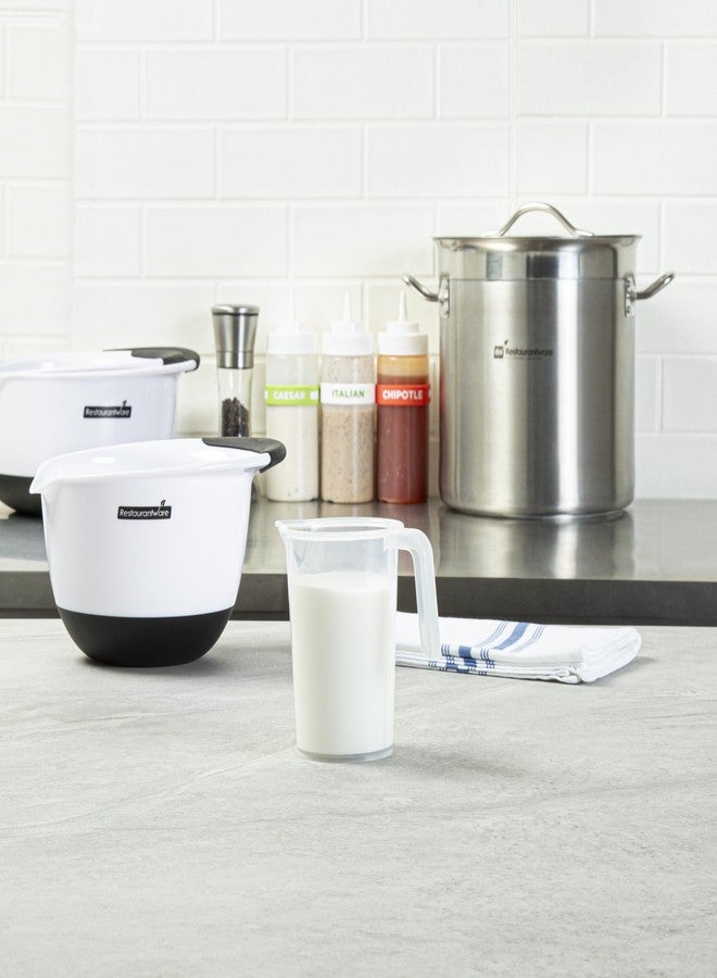 ريستورنت وير أكواب قياس للمطاعم، عبوة من 10 أكواب قياس مخروطية الشكل سعة 8 أونصات، وعاء قياس السوائل بمقبض على شكل حرف I، تدريجات بارزة، شفافة، مقاومة للكسر والتشقق، مثالية للخبز - Image 4