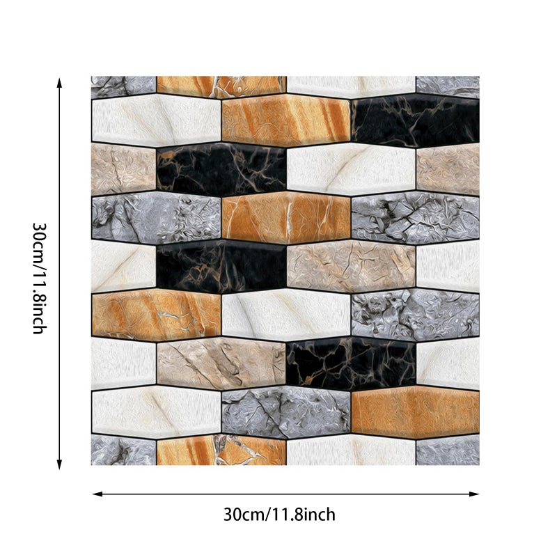 ACUDUDOMA 10Sheet Peel and Stick Tile Backsplash Thicker Design Marble Tiles 12x12 Stick on Backsplash Self Adhesive Backsplash for Kitchen Bathroom Color Marble Black - Image 3