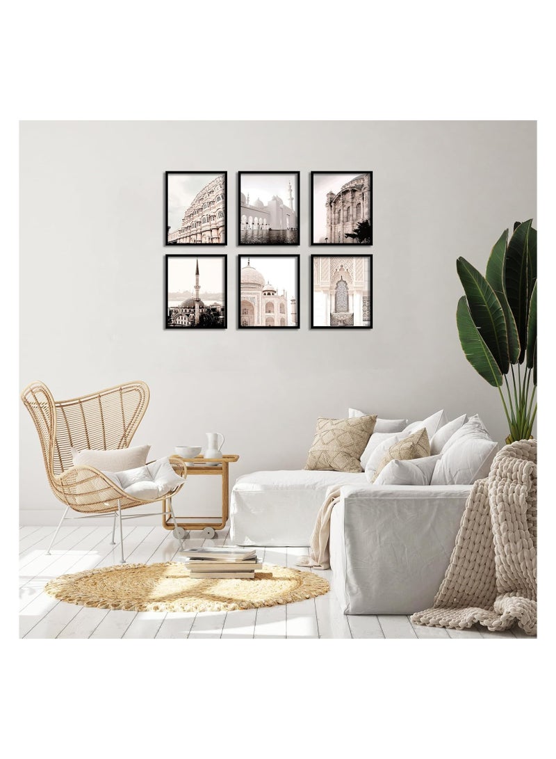 مؤسسة فكرة اليوم مجموعة من 6 ملصقات مطبوعة على قماش لفن العمارة المغربية من أفكار اليوم لأبواب عربية وأقواس مسجد | ديكور حائط أنيق لغرفة المعيشة وغرفة النوم والمكتب (بدون إطار - 5، 8 × 10 بوصة) - Image 4