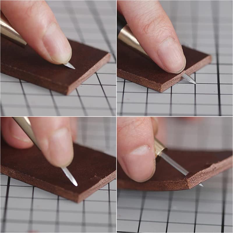 WUTA Shape Leather Craft Diamond Stitching Awl Ebony Blackwood Handle Sewing Awl Kits Handmade Sewing Tools DIY Stitcher Taper (Large 1pcs) - Image 5
