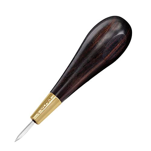 WUTA Shape Leather Craft Diamond Stitching Awl Ebony Blackwood Handle Sewing Awl Kits Handmade Sewing Tools DIY Stitcher Taper (Large 1pcs) - Image 1