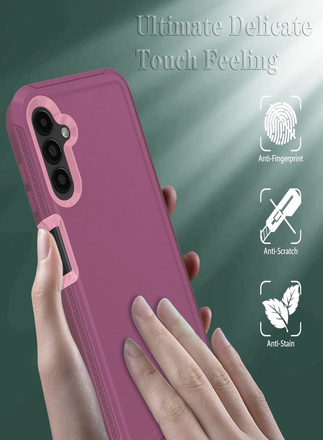 ONOLA Compatible with Samsung Galaxy A14 5G Case with HD Screen Protector, Heavy Duty Shockproof & Dropproof 3-Layer Cover Phone Case for Samsung A14,WineRed Pink - Image 5