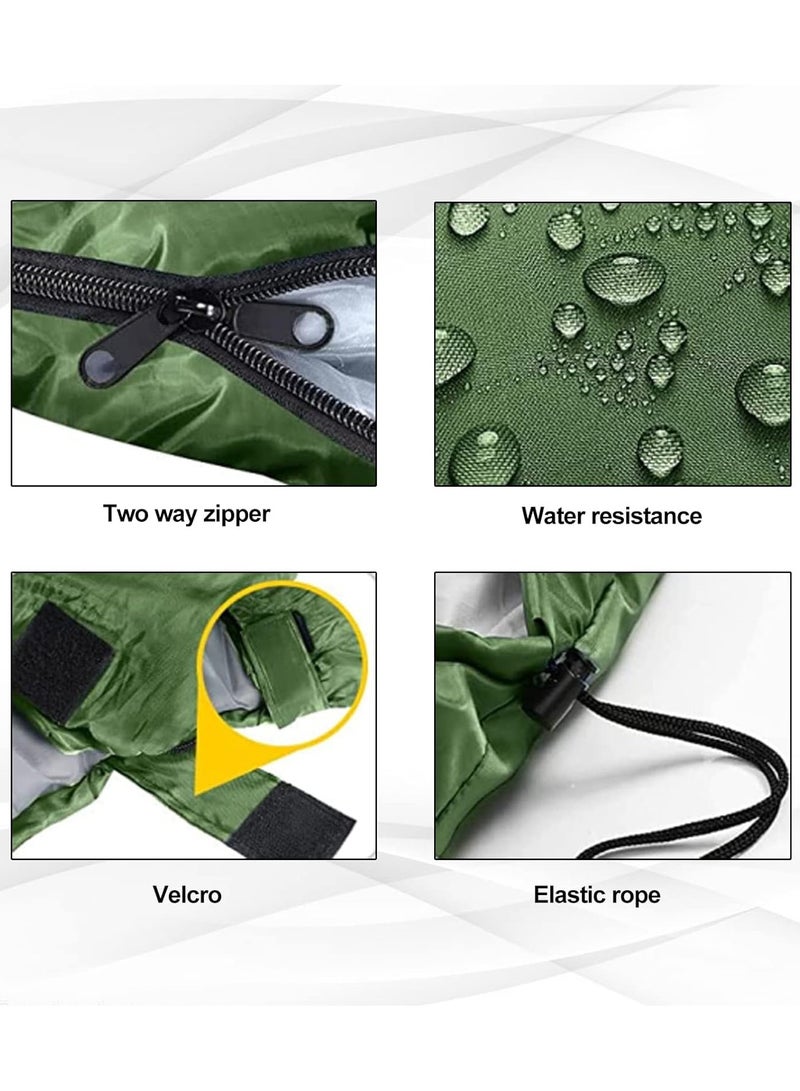 Generic Envelope Sleeping Bag 180cm Cap Length 30cm Hollow Cotton Winter Hooded Sleeping Bag Suitable for Outdoor Camping Hiking and Mountaineering With Compression Bag Green - Image 3