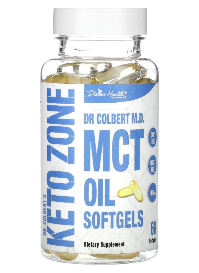 Divine Health - Dr. Colbert's Keto Zone MCT Oil Softgels 1000 mg 60 Softgels - Image 1