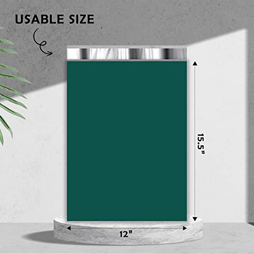 Yens Poly Mailers 12X15.5 100 Pack Green,Strong Self Seal Adhesive Shipping Envelopes Waterproof for Shipping, Mailing, Packaging M5 - Image 2