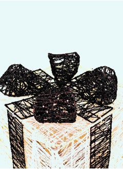Salla Light Up Gift Box White & Black Colour Warm LED Fairy Lights Openable Top Cover 23x20cm  - Image 5