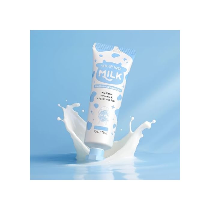 Milk Peel Off Mask, Moisturizing & Soothing Facial Masks, Oil Control Gentle Exfoliation & Hydration, Improve Facial Smoothness, Strengthens Skin Barrier for Women Girls, 1.76oz
