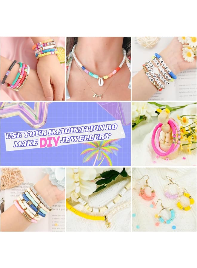 Beads for Threading - 5800 Pieces Clay Beads Set for Bracelets, DIY Jewellery Making Craft Kit with Accessories and Letter Beads, Ideal for Teenage Girls - Image 3