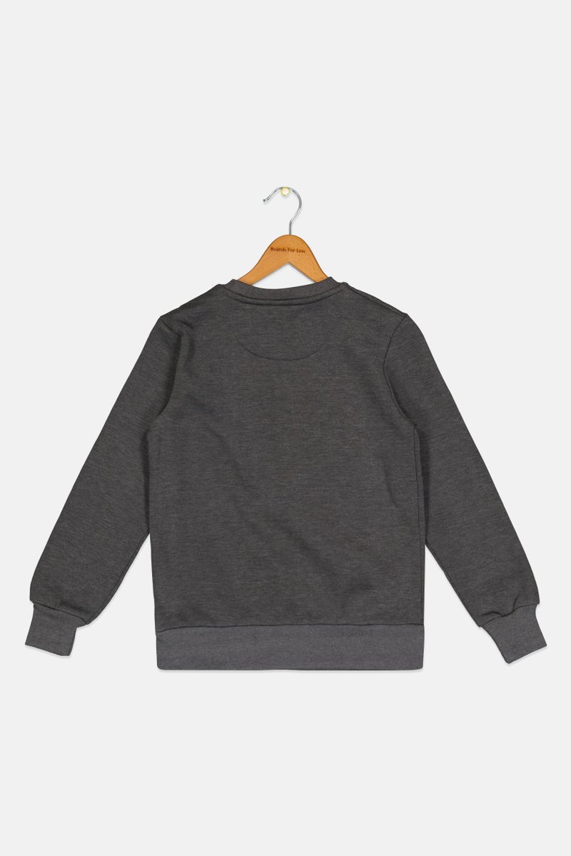 Hurley Kids Boy Sportswear Fit Long Sleeve Outdoor Sweatshirt, Grey - Image 2