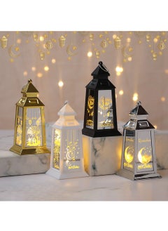 YOUGE 4 PCS Mini Lantern with Flickering LED Candles,Vintage White Decorative Hanging Candle Lanterns for Holiday,Wedding Decorations,Birthday,Table Centerpiece  - Image 1