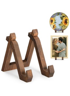 Oasisgalore 6 Inch Decorative Wood Plate Display Stand for Pictures and Plaques  - Image 1