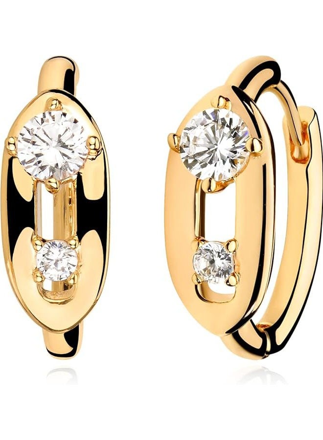 Mevecco Women Huggie Earrings Gold Hoop Sleeper 14K Gold Filled Small Simple Handmade Hypoallergenic Everyday Jewelry - Image 1