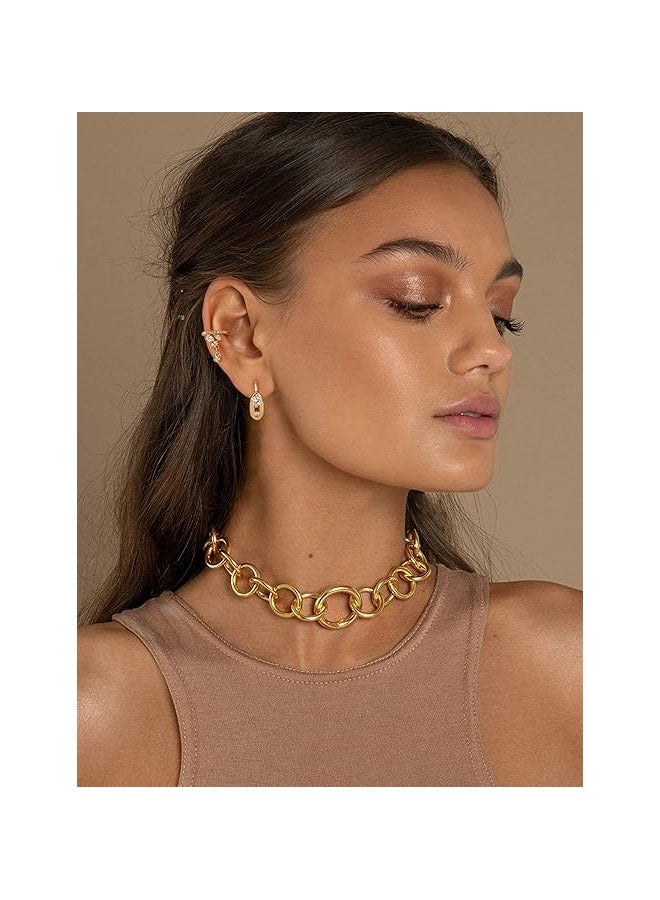 Mevecco Women Huggie Earrings Gold Hoop Sleeper 14K Gold Filled Small Simple Handmade Hypoallergenic Everyday Jewelry - Image 2