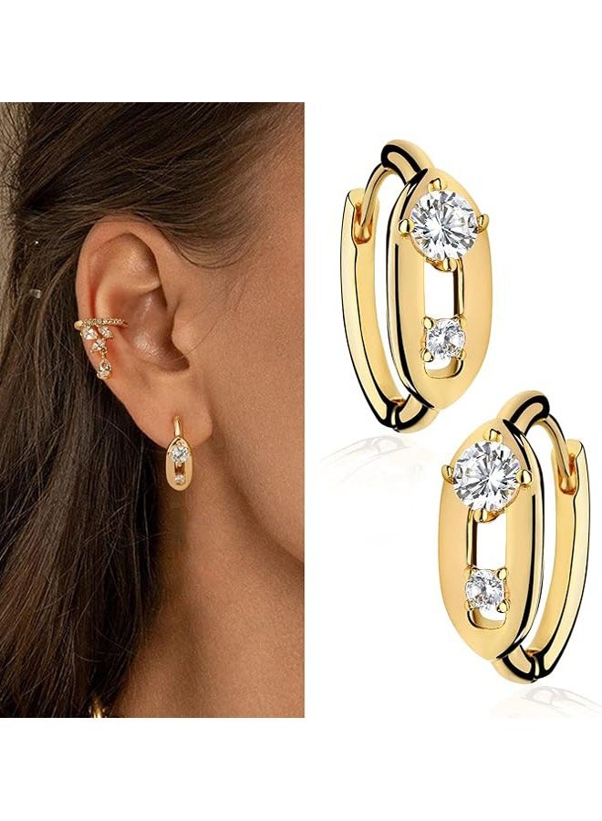 Mevecco Women Huggie Earrings Gold Hoop Sleeper 14K Gold Filled Small Simple Handmade Hypoallergenic Everyday Jewelry - Image 3