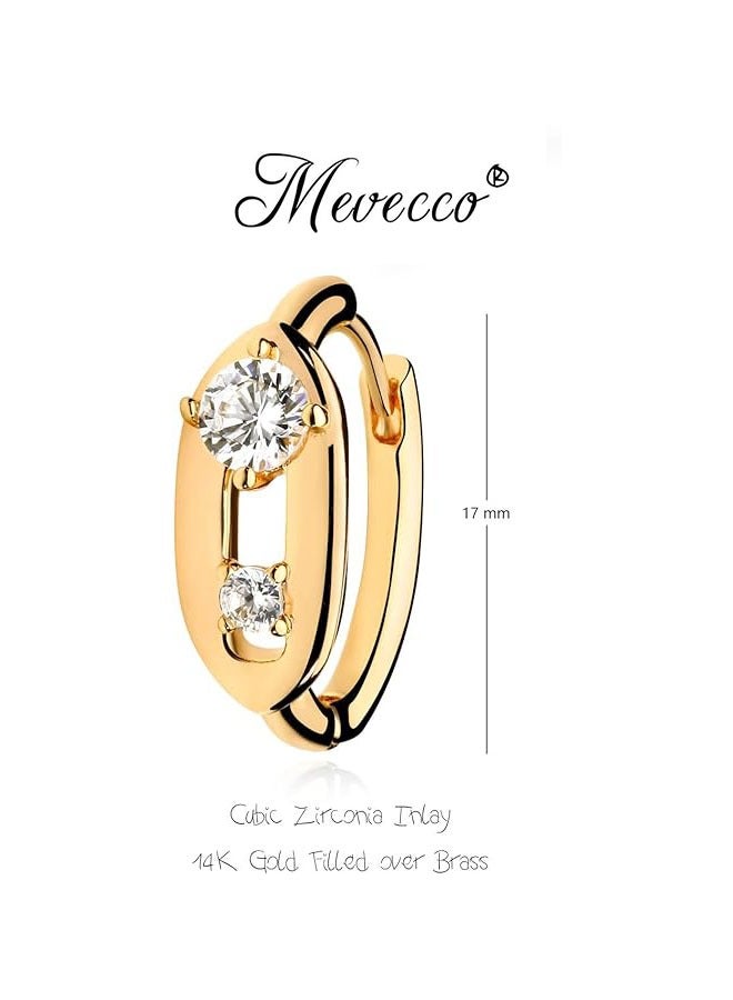 Mevecco Women Huggie Earrings Gold Hoop Sleeper 14K Gold Filled Small Simple Handmade Hypoallergenic Everyday Jewelry - Image 4