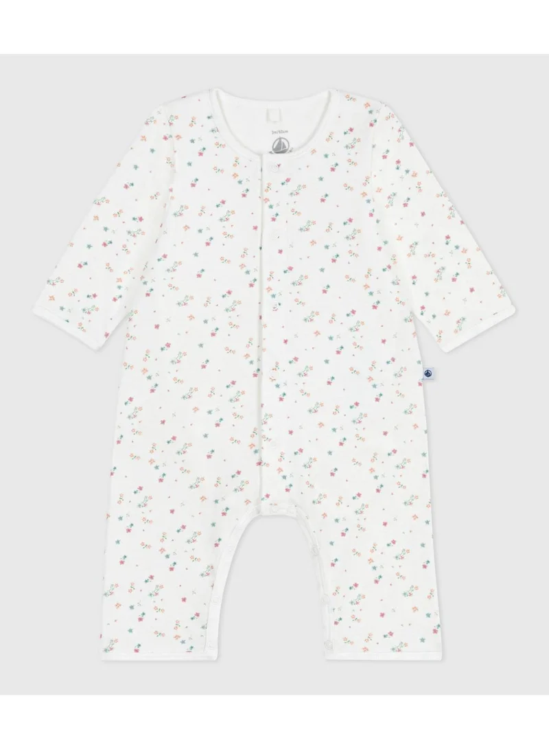 Petit Bateau Babies' footless floral-print cotton bodyjama