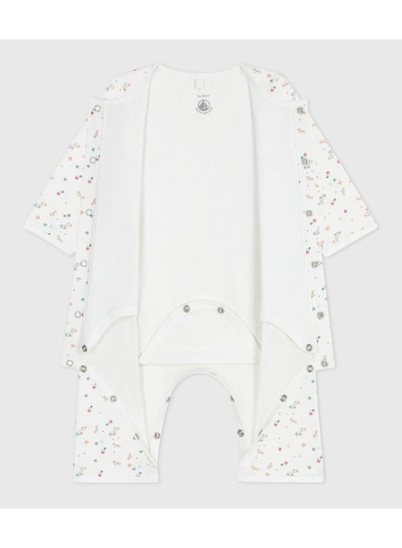Petit Bateau Babies' footless floral-print cotton bodyjama - Image 3