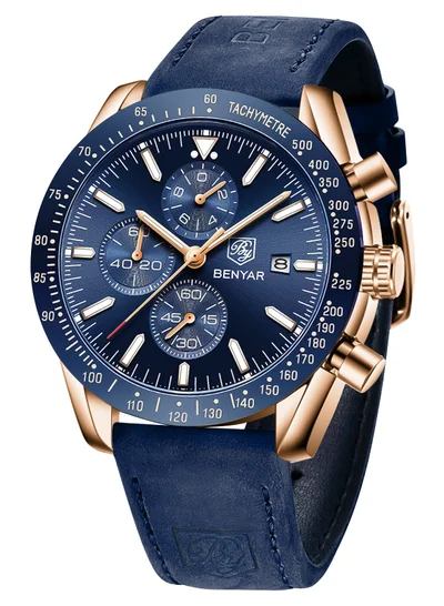 BENYAR BY BENYAR Watches Men Analog Chronograph Quartz Waterproof Backlit Date Business Watch Casual Designer Watches Elegant Gift for Men