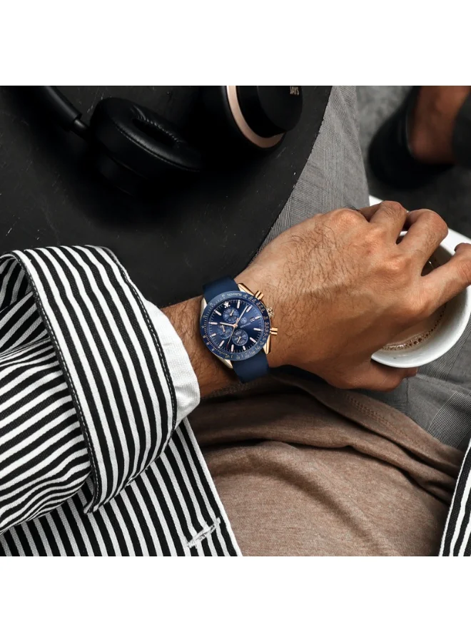 بينيار ساعات كوارتز رجالية بعقارب انالوج مع كرونوغراف مقاومة للماء بإضاءة خلفية وعرض التاريخ، ساعة بتصميم للعمل والمناسبات الكاجوال مناسبة كهدية أنيقة للرجال من باي بنيار