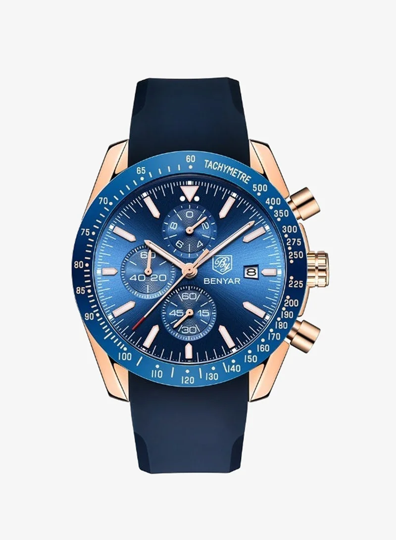 Benyar  BY BENYAR Watches Men Analog Chronograph Quartz Waterproof Backlit Date Business Watch Casual Designer Watches Elegant Gift for Men for Men | Best Price UAE