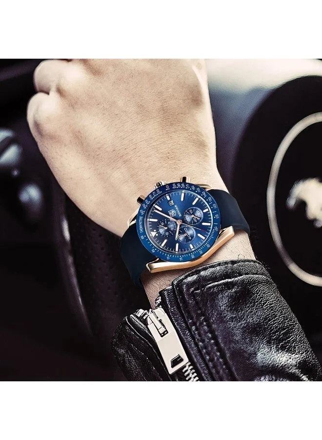 Benyar  BY BENYAR Watches Men Analog Chronograph Quartz Waterproof Backlit Date Business Watch Casual Designer Watches Elegant Gift for Men for Men | Best Price UAE