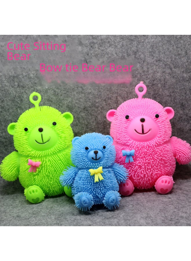 Direct Cartoon Trumpet Rhubarb Luminous Ball Hair Ball Children's Flash Toy Stall Night Market-Color:Mini Rabbit Head 17cm Caterpillar - Image 3
