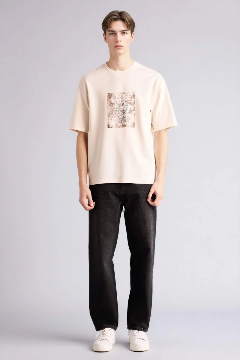 DeFacto Breathable Loose Fit Printed T-Shirt
