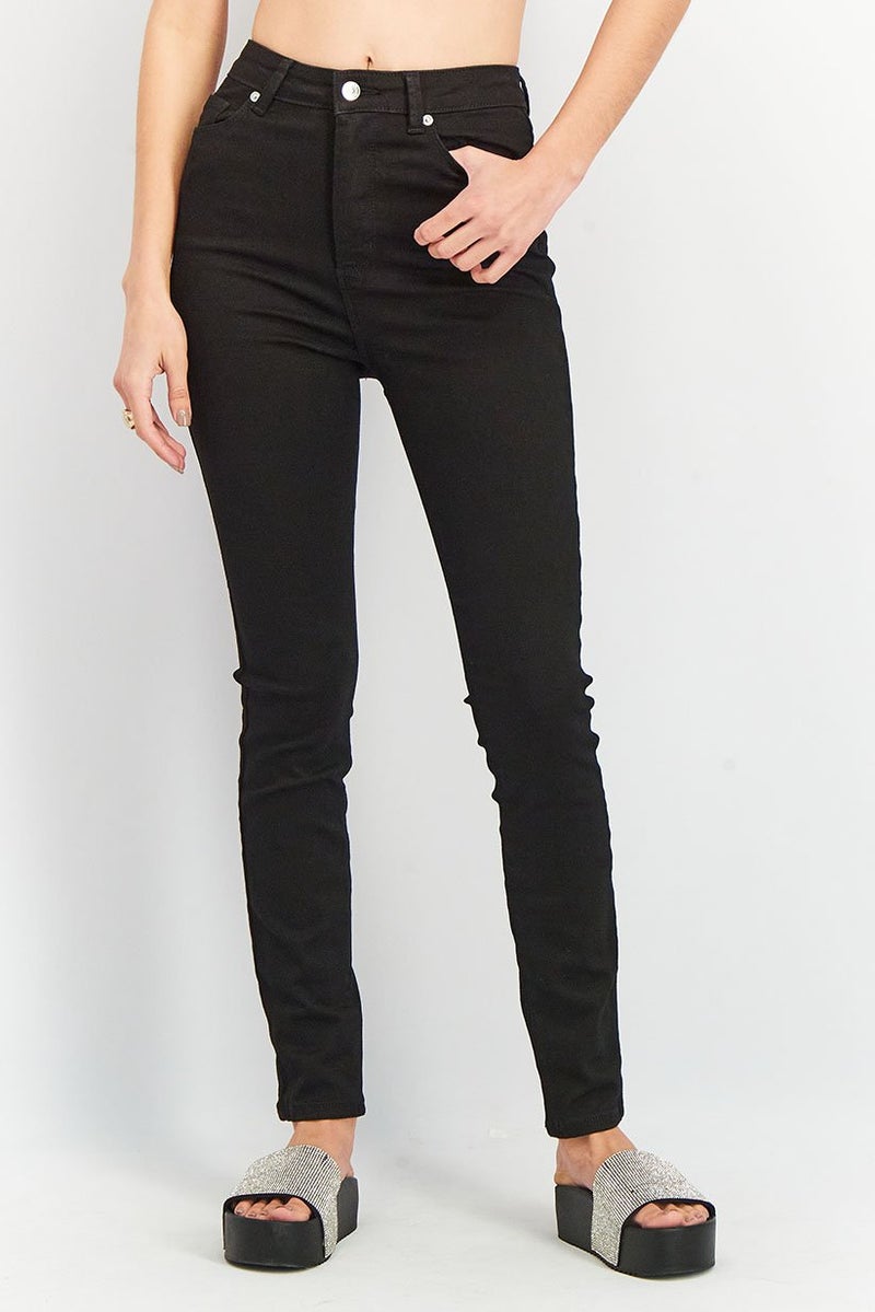 ASOS جينز نسائي ضيق عالي الخصر بلون أسود - Image 1