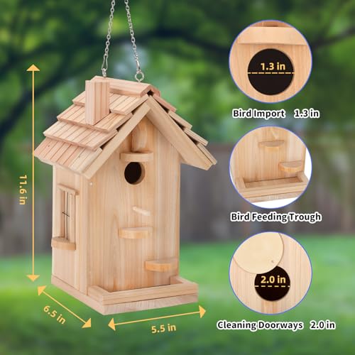 Pontuss DIY Bird House Kit – Build Your Own Bird House, Natural Cedar Wood Craft Kit for Adults & Kids Ages 8-12, Pre-Drilled Easy Assembly, Eco-Friendly Birdhouse Kit (11.6x6.5x5.5in) - Image 4