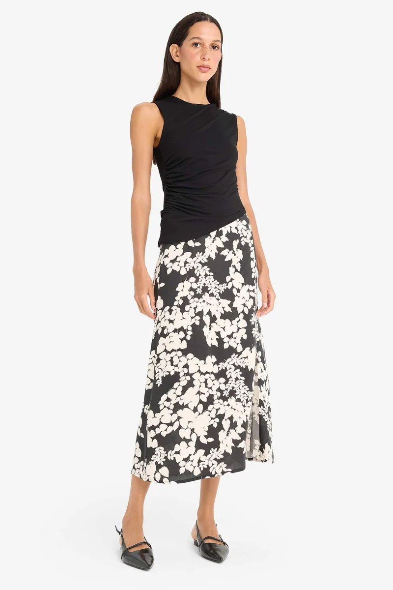DeFacto Slim Fit Basic Asymmetric Cut Draped Blouse