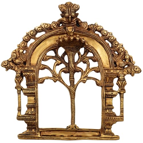 Bhunes Brass Prabhavali Arch Frame Prabha Mandala Halo for Vishnu Shiva Ganesha Krishna Lakshmi Durga Idol Temple Pooja Decorative Halo, Gold, 8 Inch, 1 Piece - Image 2