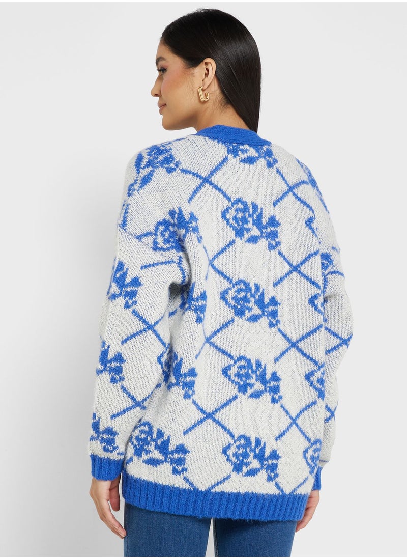 VERO MODA - Printed Knitted Cardigan - Image 1