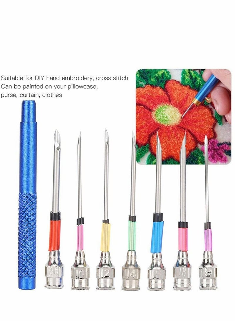 Excefore Punch Needle Embroidery Kits Adjustable Rug Yarn Needle, Wooden Handle Pen,Embroidery Hoops,scissors, Threader, Cloth for DIY Starter Kit - Image 3