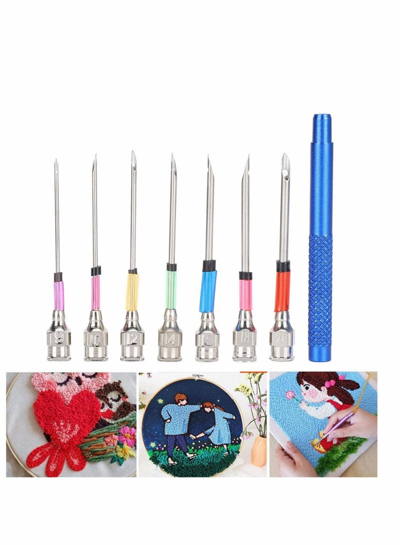 Excefore Punch Needle Embroidery Kits Adjustable Rug Yarn Needle, Wooden Handle Pen,Embroidery Hoops,scissors, Threader, Cloth for DIY Starter Kit - Image 5