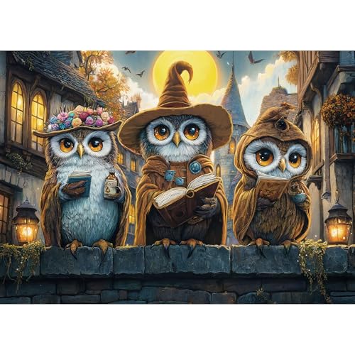 LAMPLIG Puzzles for Adults 1000 Pieces Owl Family Puzzles Fantasy Animal Jigsaw 1000 Piece Puzzle for Adults Challenging Family Decoration Puzzle Toy Gift 275x196 11 Poster - Image 1