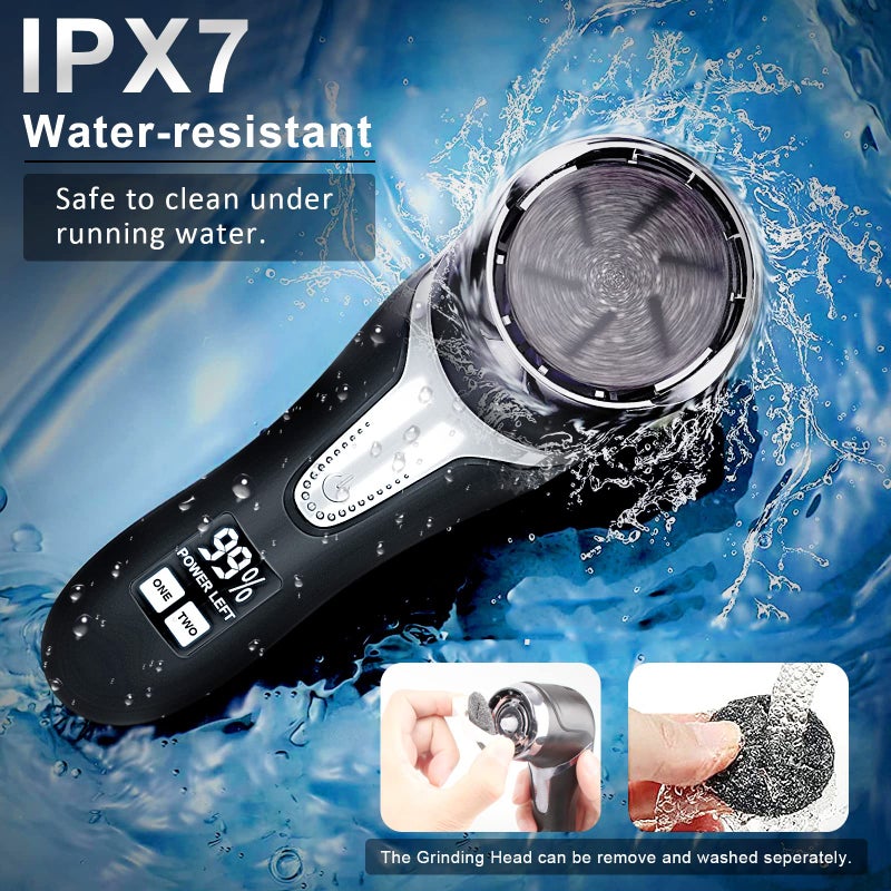 Hoxida Electric Callus Remover for Feet with Vacuum, Professional Pedicure Tools Kit, Rechargeable Waterproof Foot File for Foot Care Deadskin Remover with 3Heads&2Speed,LCD Display - Image 5