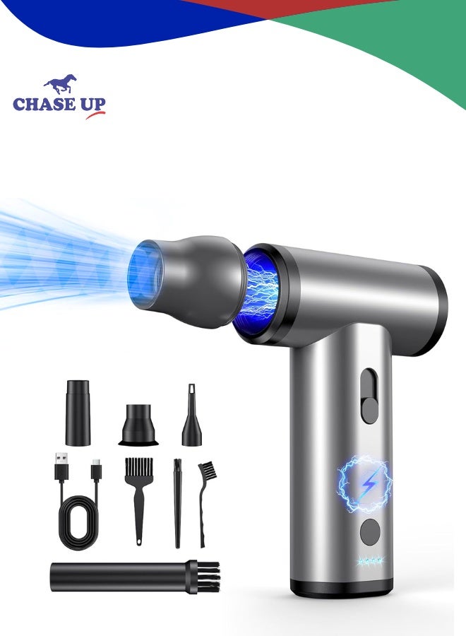 Chase Up Compressed Air Duster-300000RPM Super Power Air Duster Electric, Rechargeable Brushless Motor Durable Mini Blower, 6X Fast Compressed Air Blower for PC Computer, Keyboard, Outdoor, House and Car - Image 1
