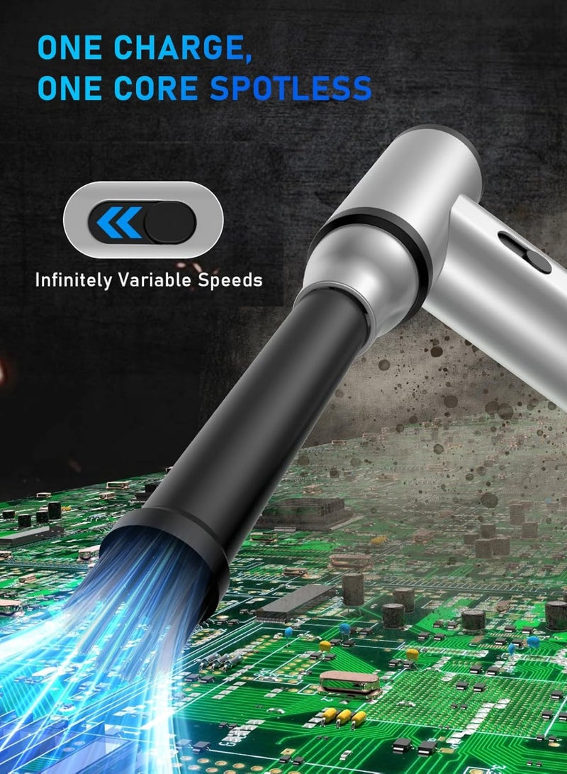 Chase Up Compressed Air Duster-300000RPM Super Power Air Duster Electric, Rechargeable Brushless Motor Durable Mini Blower, 6X Fast Compressed Air Blower for PC Computer, Keyboard, Outdoor, House and Car - Image 2