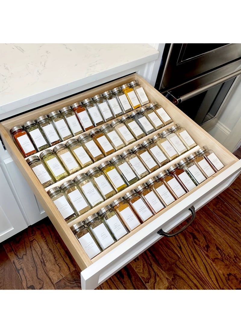 Spice Drawer Organizer, 2 Tier- 2 Pack Clear Acrylic Drawer Seasoning Organizer,  Kitchen Spice Rack Organizers and Storage for Drawer (Jars not included) - Image 2