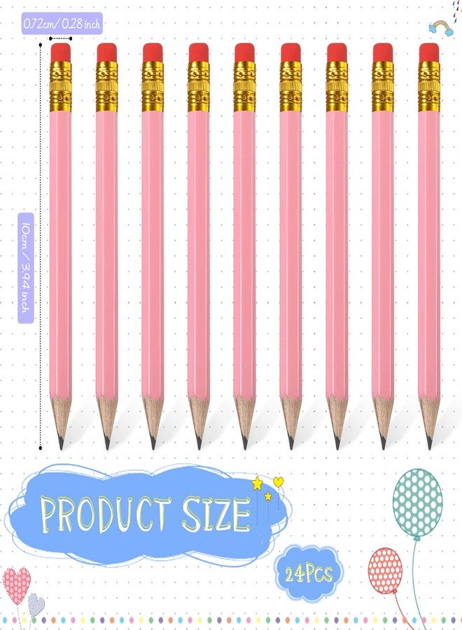 Zonon 24 Pcs Pink Golf Pencils with Erasers Mini Small Pencils Baby Shower Favors Bulk Hexagon Wooden Sharpened Half Graphite 2B for Golf Event, Wedding, Party Game, School, Company, Pew, Pocket - Image 2