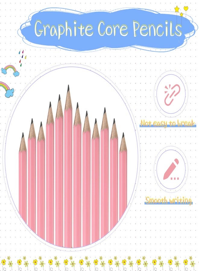 Zonon 24 Pcs Pink Golf Pencils with Erasers Mini Small Pencils Baby Shower Favors Bulk Hexagon Wooden Sharpened Half Graphite 2B for Golf Event, Wedding, Party Game, School, Company, Pew, Pocket - Image 4