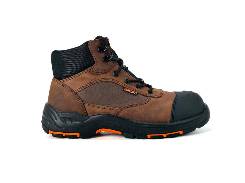 Shield أحذية أمان للرجال توربو S3 | أحذية عمل بنية عالية القطع مع رأس حديدي، مقاومة للانزلاق، مقاومة للماء، HRO ونعل وسطى مضاد للاختراق من الحديد - Image 1