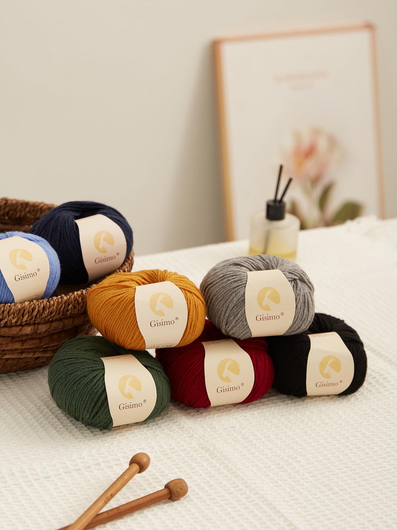 Gisimo 100% Merino Wool Yarn, 6-Ply Luxurious and Soft Yarn for Hand Knitting & Crocheting, 1.76 OZ/50g, 127 yds/116 Meters (Navy Blue, 3 Balls) - Image 5