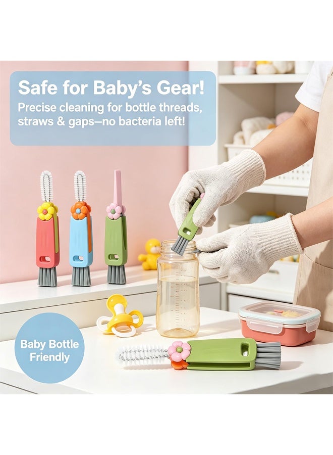 3 Pack 3 in 1 Cup Lid Gap Cleaning Brush, Multifunctional Tiny Bottle Mouth Cleaner, Water Bottle Crevice Cleaning Tool for Hidden Dirt, Small Brush for Coffee Cup, Tea Mug, Straw, Milk Bottle - Image 5