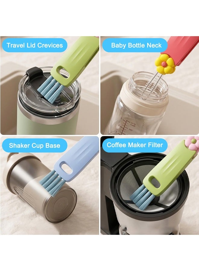 3 Pack 3 in 1 Cup Lid Gap Cleaning Brush, Multifunctional Tiny Bottle Mouth Cleaner, Water Bottle Crevice Cleaning Tool for Hidden Dirt, Small Brush for Coffee Cup, Tea Mug, Straw, Milk Bottle - Image 4