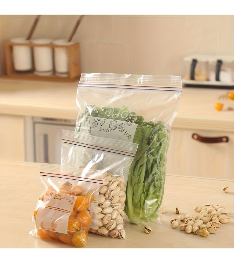 60 Pcs Double Sealing Food Storage Bags With 5.28 Gal For Freezing And Kitchen Organization - Image 1