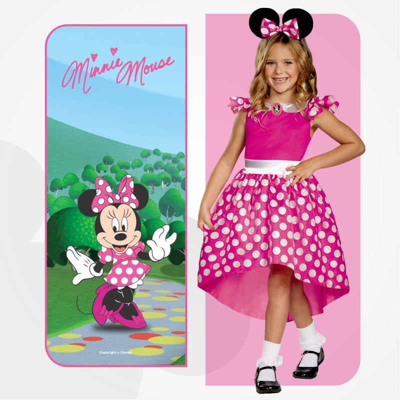 Disguise Official Classic Minne Girl Costume with Minnie Ear, Minnie Mouse Dress Carnival Mardi Gras Birthday Child S - Image 2