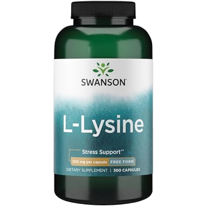 Swanson Free Form L-Lysine - Natural Supplement Promoting Stress Support & Nervous System Health - May Promote Calm Mood & Relaxation - (300 Capsules, 500mg Each) - Image 1